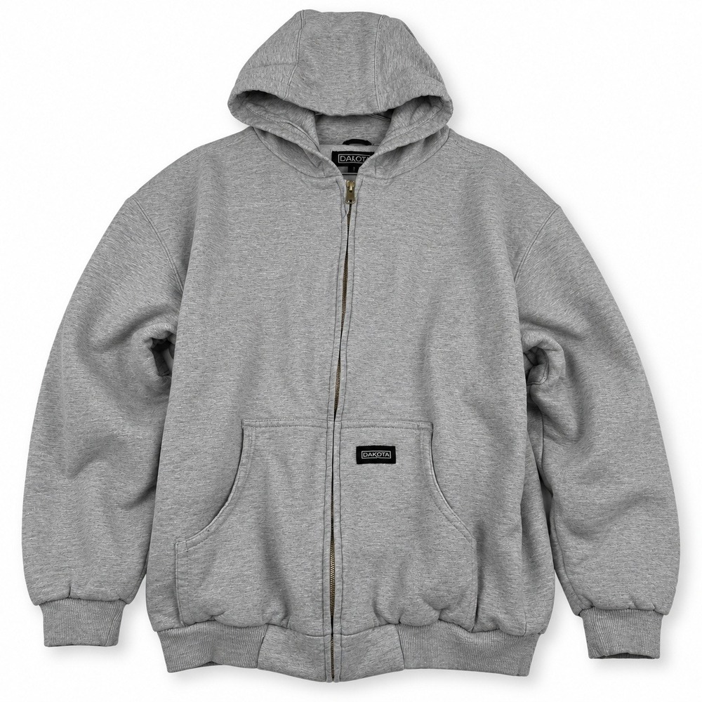 Dakota Workwear Hoodie Mens Large Grey Insulated Full Zip Pockets L